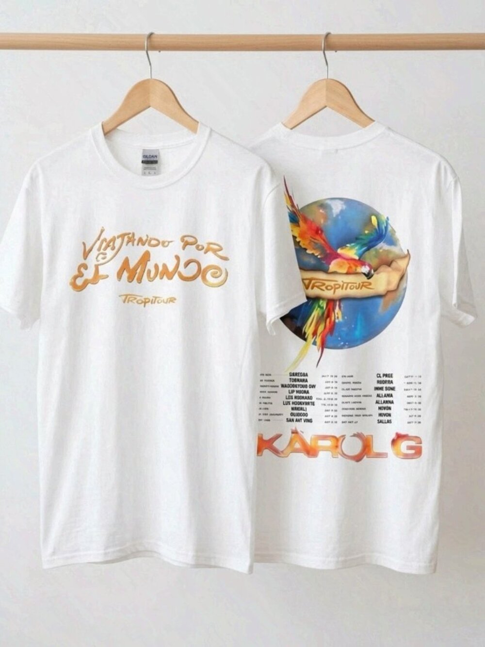 Karol G Viajando Por El Mundo Tropitour Dates T-Shirt Reprint